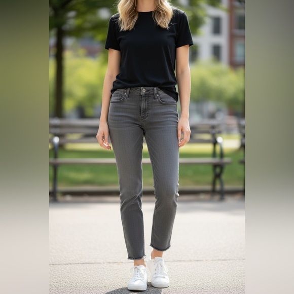 7 For All Mankind Denim - 7 For All Mankind Gray Straight Leg Jeans